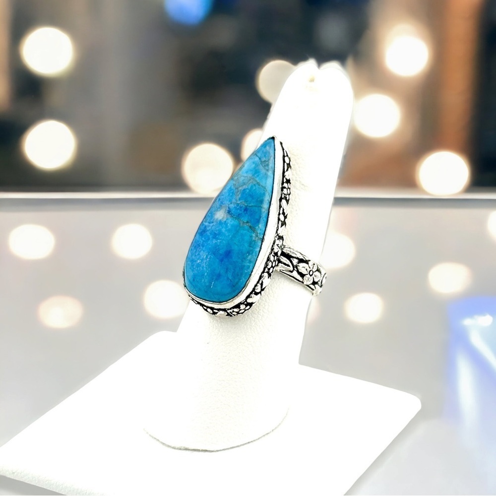 Lander Turquoise Natural 925 Sterling Silver Statement Ring